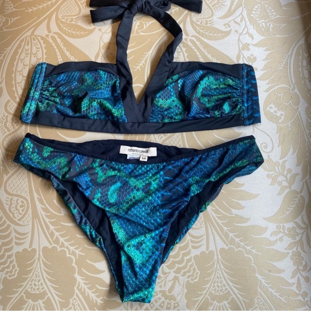 Roberto Cavalli Blue and Green Bikini